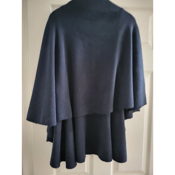Moth Anthropologie Womens Blue Shawl vest Cardigan One size fits all Cape - Picture 5 of 6